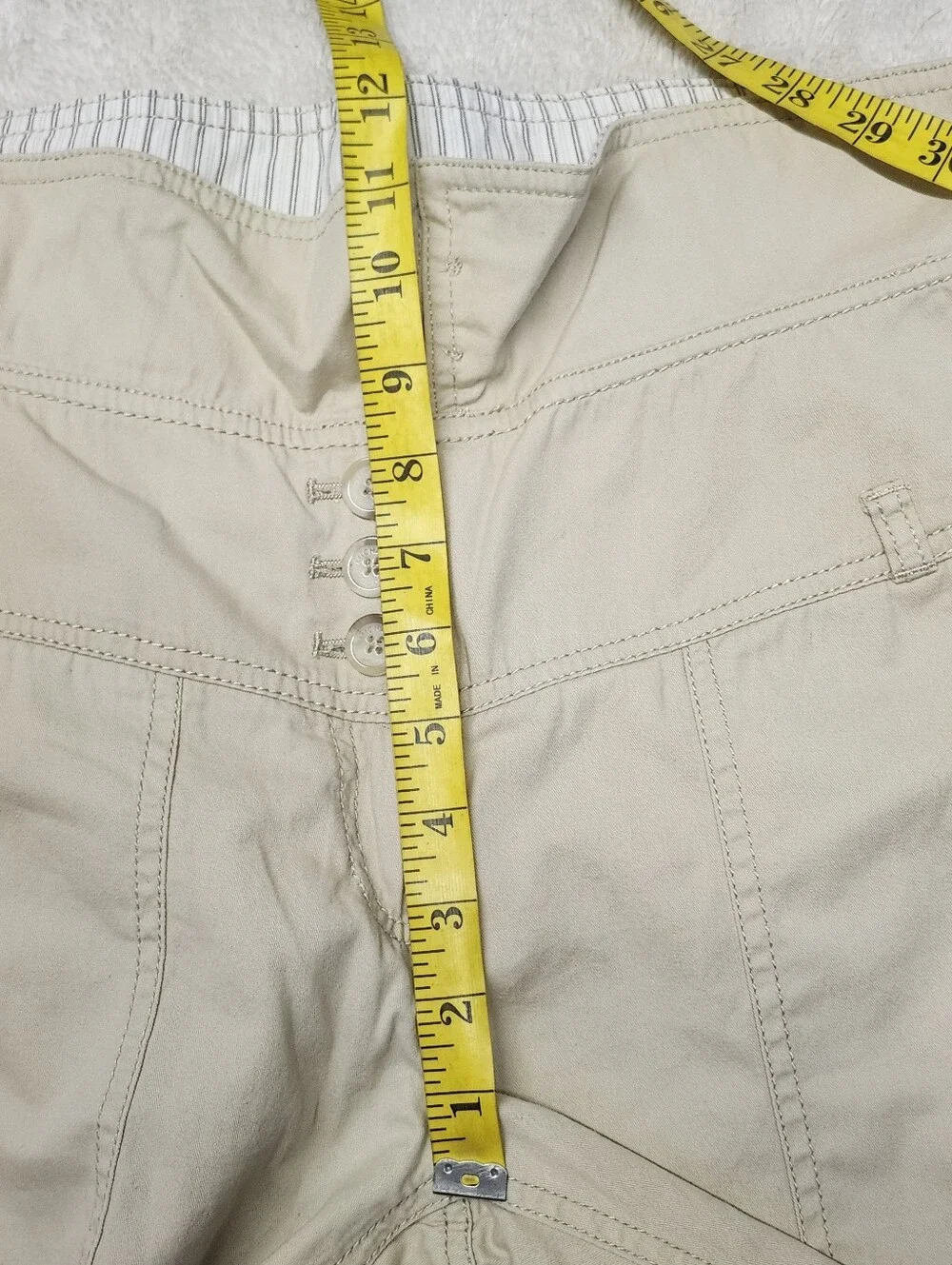 • Michael Kors Women's High-Rise Straight Leg Pants Sz 6 Khaki Beige 100% Cotton